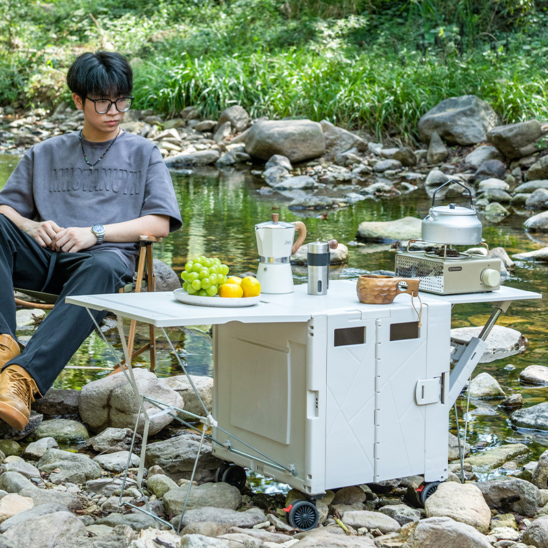 Outdoor Camping Trolley - 접이식 야외 캠핑용 피크닉 카트, 휴대용