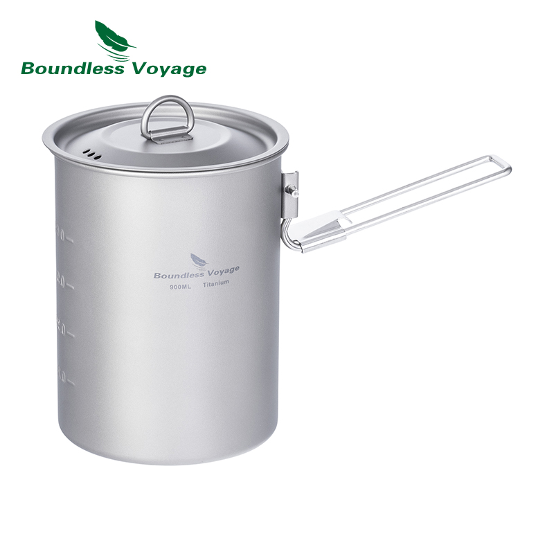 Outdoor Camping Dining Set - 무한 항해 900ml 티타늄 냄비 컵