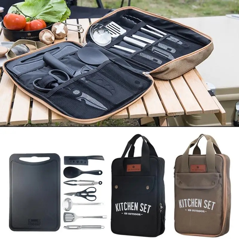 8종 캠핑 주방용품 세트 휴대용 야외 여행용품 스테인리 - Outdoor Camping Dining Set 리뷰 및 가격