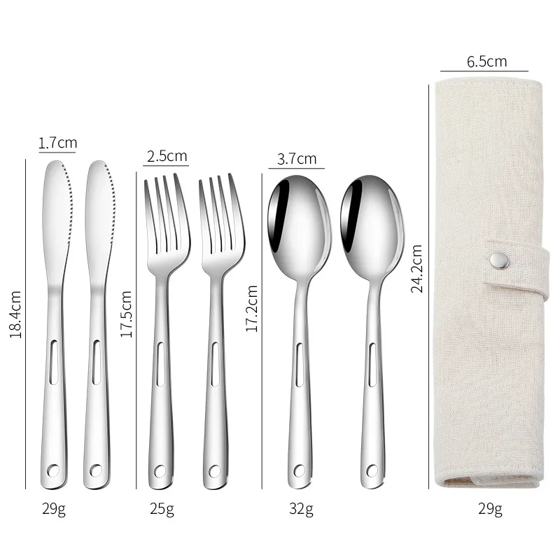 휴대용 스테인리스 스틸 스푼 포크 나이프 세트, 야외  - Outdoor Camping Dining Set 리뷰 및 가격