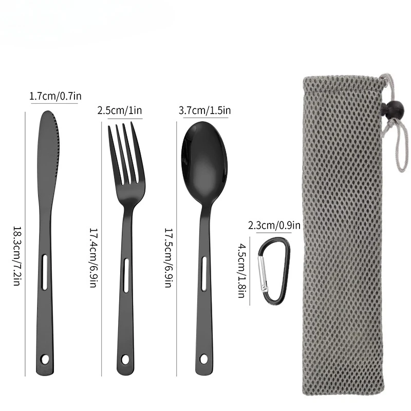 휴대용 스테인리스 스틸 스푼 포크 나이프 세트, 야외  - Outdoor Camping Dining Set 리뷰 및 가격