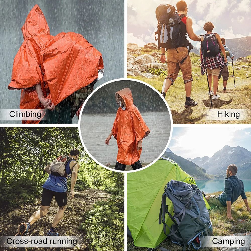 1개입 하이킹 여행용 텐트 우비 비상용 방수 후드 슬리 - Camping Rain Poncho 리뷰 및 가격